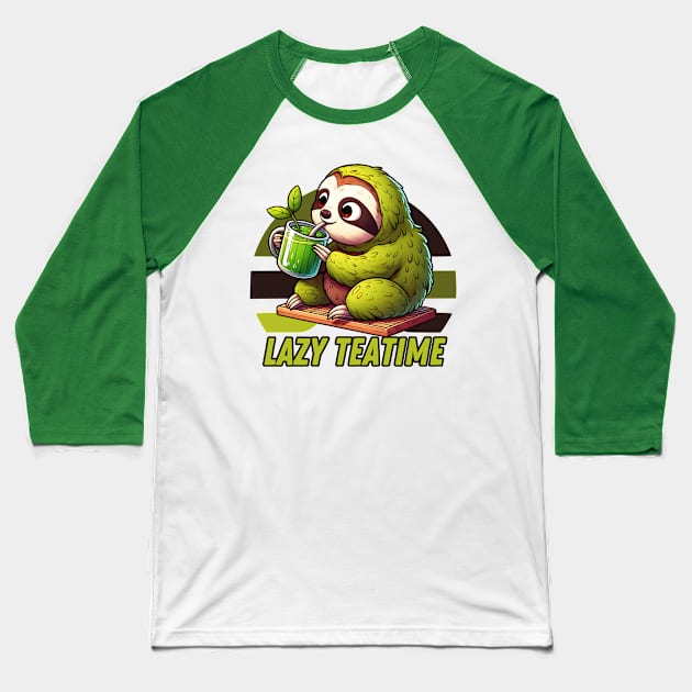 Matcha sloth Baseball T-Shirt by Japanese Fever